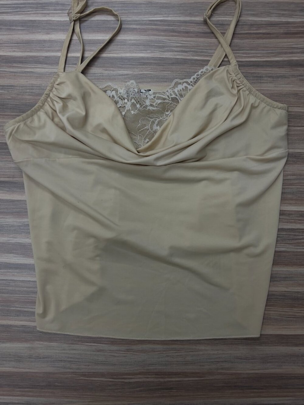 Free People Lace Detail Tank Top | Beige | XS | Boho Y2K